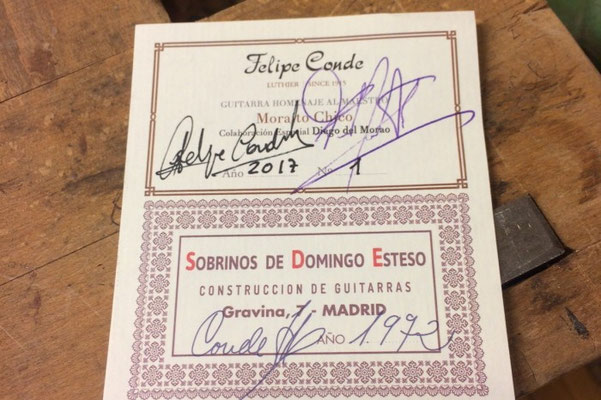 Label Hermanos Conde 1972 Moraito Re-Edition built by Felipe Conde