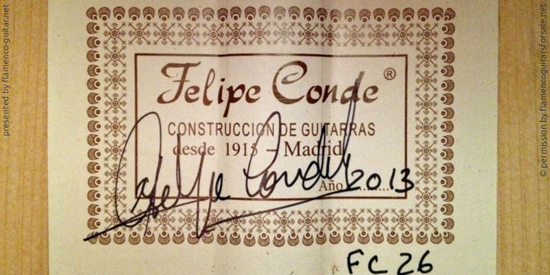 HERMANOS CONDE - FELIPE CONDE 2013 #2 - LABEL - ETIKETT - ETIQUETA