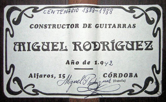 Miguel Rodriguez 1992 - Guitar 1 - Photo 1