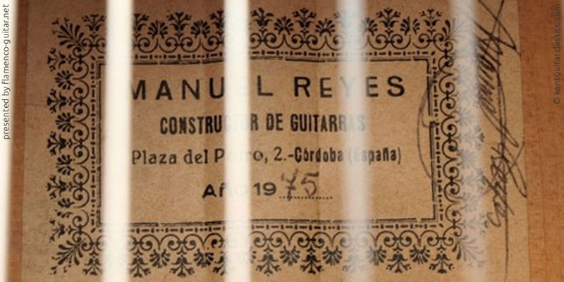 MANUEL REYES GUITAR 1975 - LABEL - ETIKETT - ETIQUETA