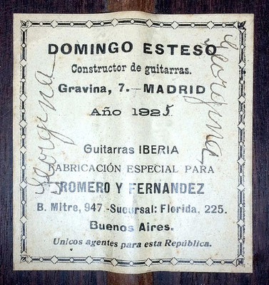 Domingo Esteso 1925 - Guitar 2 - Photo 1