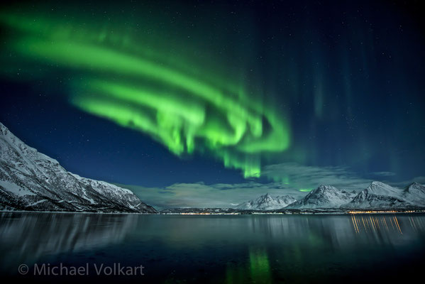 Polarlicht in den Lyngener Alpen, Norwegen