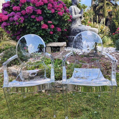 chaise plexi Mr Mme 60 euros