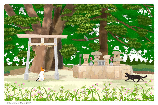 たびねこイラスト-29　約束の場所