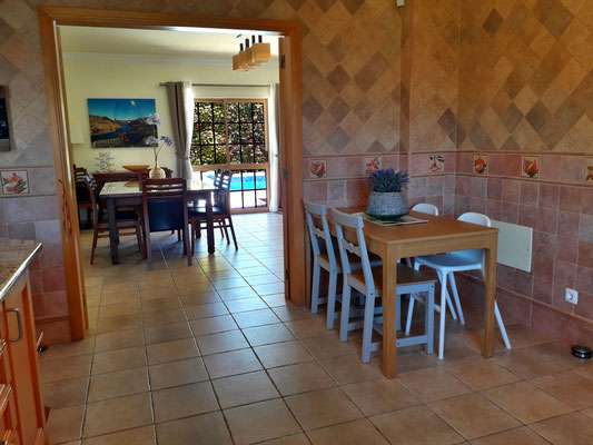 A small breakfast area in the kitchen.