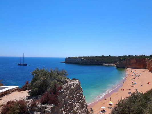 Praia Nova, at the chapel Senhora da Rocha. 1 km away/15 minutes walk.