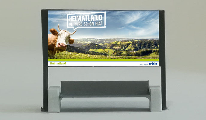 Doppelsitzbank Typ Rail H0 Werbetafel H0
