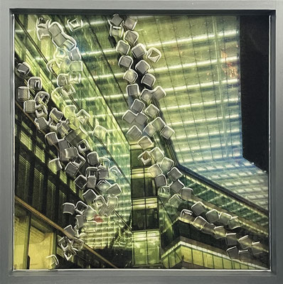 Menschenleer II, mixed media, 30x30