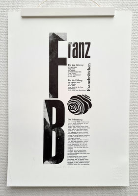 Franzbrötchen Plakat, Biotop-Naturpapier, 297 × 420 mm, limitiert