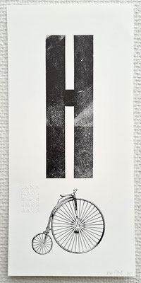 H – Hochrad Plakat, Biotop-Naturpapier, 140 × 210 mm, limitiert 
