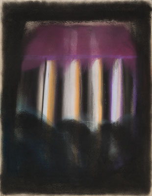 浮かび上がる小さい家/Floating Little House　pastel on paper　P10(53.0×41.0cm)　個人蔵