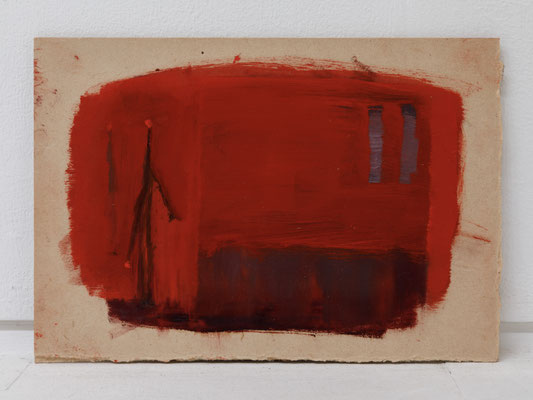 炉（木のような）2023.5.14-1　Furnace (Like a Tree) 14.May.2023-1　Oil on Wood board　15 x 20 cm　個人蔵
