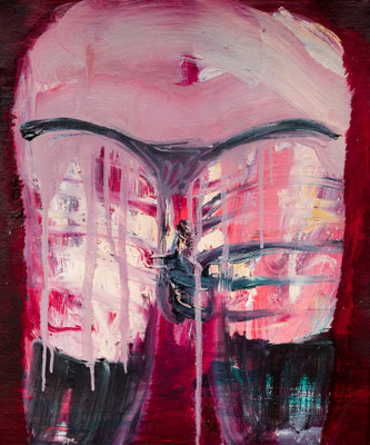 Strip1　oil painting/2018　(45.5×38.0cm)