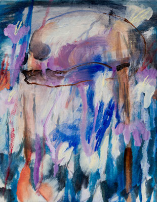 荒れ野　oil painting　F6（40.9×31.8cm)