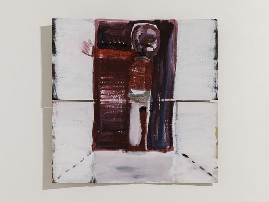 侵入を拒む　Acrylic on Cardboard　68 x 67.3 cm