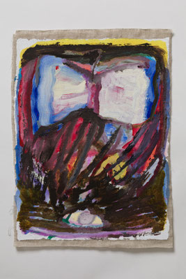 風景の眼、蝶　Oil on Handmade Canvas　32.8 x 24 cm　　個人蔵