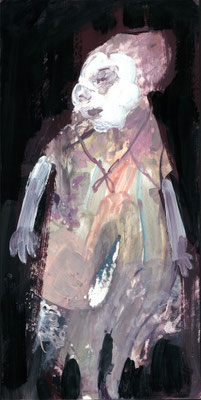 死体　acrylic on paper board　34×17cm