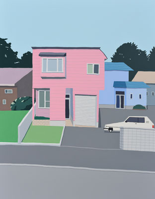 Pink house 2021 acrylic on canvas 116.7×91cm