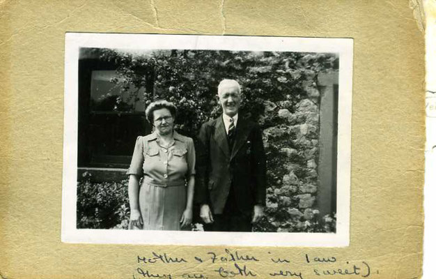 Herbert & Bertha. Caption reads: Mother and Father-in-Law they are both very sweet. Sent by Jean Birch nee Callaghan to her mother Ivy.