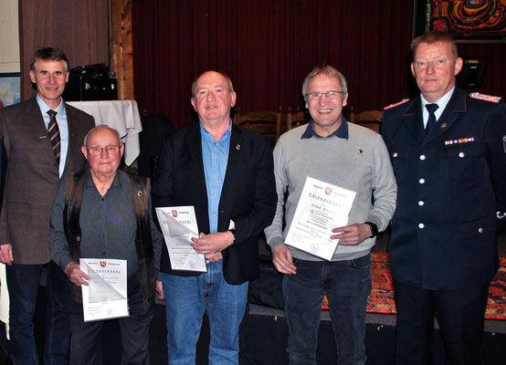 Ehrungen: Andreas Humbert, Manfred Baraniak, Ulrich Sievers, Gerhard Härich, Bernd Klußmann