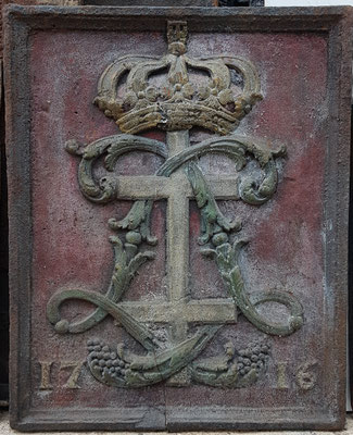 Inv.Nr. 478  Wappen Herzogtum Lothringen, Kaminplatte xx x xx cm, Lothringen, dat. 1716