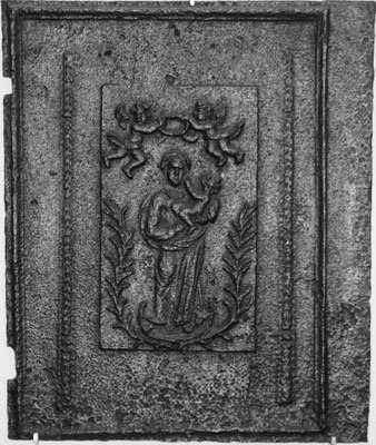  Nr. 132   Marienkrönung, Ofenplatte 60 x 73 cm, Elsaß, Anfang 18. Jh. 