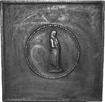  Inv.-Nr. 378   Mann im Mantel  Kaminplatte, xx x xx cm, Lothringen, 18./19. Jh.