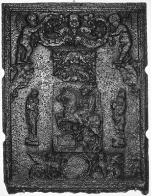  Inv.-Nr. 133   Hl. St. Martin, Ofenplatte 64 x 86 cm, Saarland (?), 1. Drittel. 16. Jh. 
