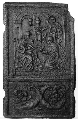  Inv.-Nr. 203   Die Anbetung der Könige, Ofenplatte 43 x 72 cm, Eisenschmitt/Weilerbach (?), ab 1683 