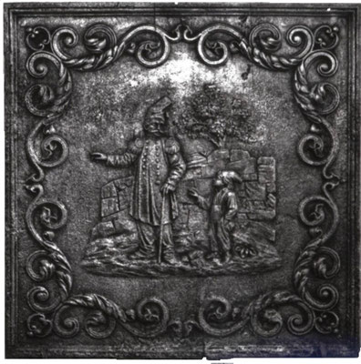 Inv.-Nr. 339   Jakobiner, Kaminplatte 80 x 80 cm, Lothringen, um 1795