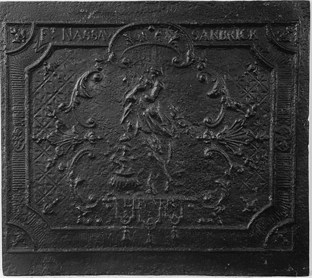 Inv.-Nr. 252   Allegorie des Winters,  Kaminplatte 73 x 67 cm, Saarland, um 1730/40