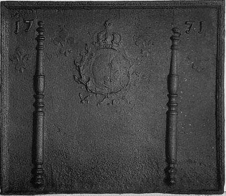  Inv.-Nr. 371   Wappen Frankreich (Ludwig XV.),  Kaminplatte xx x xx cm, Lothringen, dat. 1771 