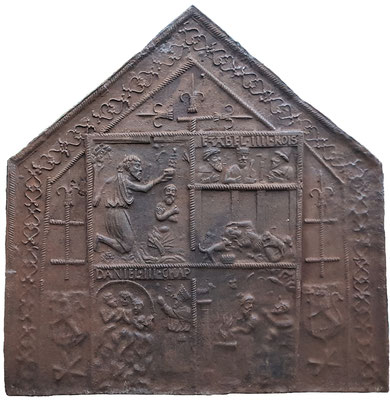 Inv.-Nr. 384  Wappen de Florainville,  Kaminplatte 100 x 110 cm, Cousance, 1. H. 16. Jh. 