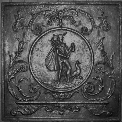 Inv.-Nr. 309   Hermes, Kaminplatte 82 x 82 cm, Lothringen, 18./19. Jh.