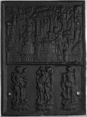  Inv.-Nr. 233   Jesus und die Samariterin, Ofenplatte XX x XX cm, Lahngebiet (?), 17. Jh.