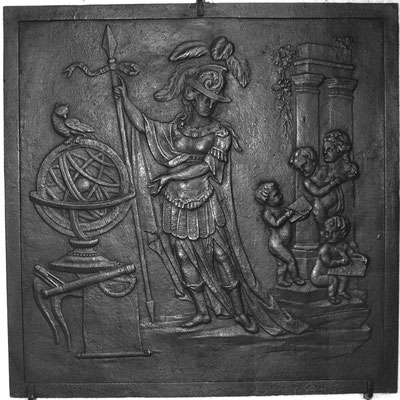 Inv.-Nr. 288   Athene, Kaminplatte 80 x 80 cm, Lothringen, Ende 18. Jh.