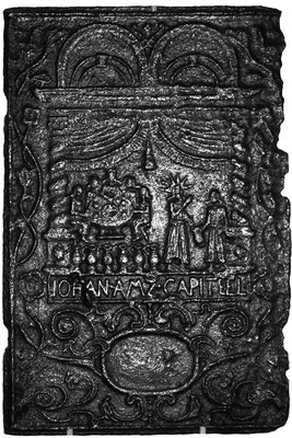  Inv.-Nr. 221   Hochzeit zu Kana, Ofenplatte 38 x 57 cm, Saarland, 1. H. 18. Jh 