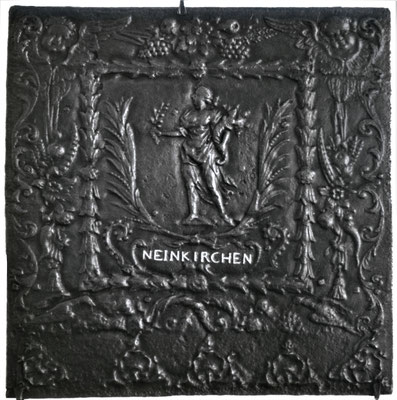 Inv,-Nr. 317   Pomona/Pax, Kaminplatte 80 x 80 cm, Neunkirchen, um 1700