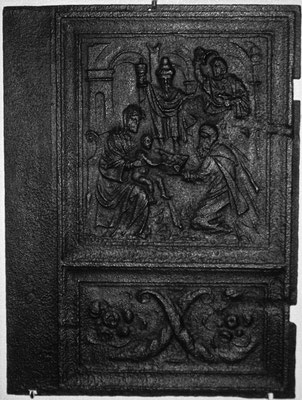 Inv.-Nr. 204   Die Anbetung der Könige, Ofenplatte 55 x 73 cm, Eisenschmitt/Weilerbach (?), ab 1683 
