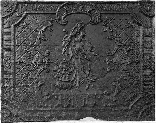 Inv.-Nr. 254   Allegorie des Winters, Kaminplatte 73 x 67 cm, Saarland, um 1730/40