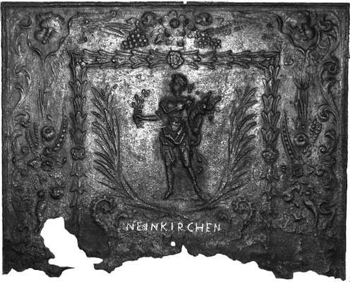 Inv.-Nr. 321   Pomona/Pax, Kaminplatte 80 x .. cm, Neunkirchen, um 1700
