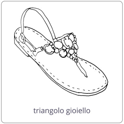 Triangoligioiello , sandali artigianali ischia creati presso la bottega "Mariarosaria Ferrara"