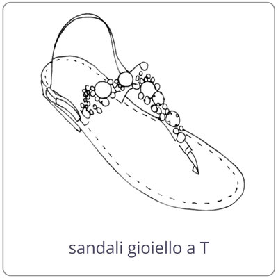 Sandali gioiello artigianali a T 