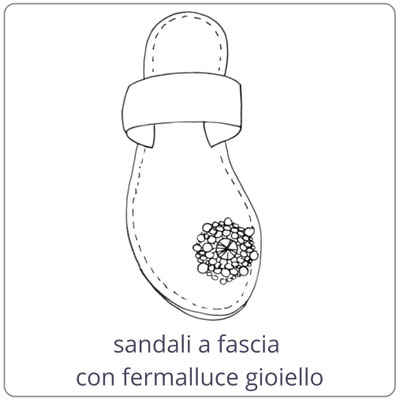 Sandali con fermalluce gioiello. Handmade by Mariarosaria Ferrara - Ischia