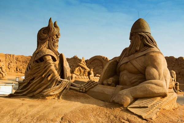 Internationales Sandskulptulpturenfestival 2014 in Søndervig - Die Wikinger