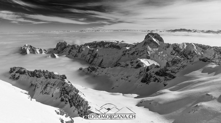 Blick vom Säntis zum Altmann - Alpstein 2018