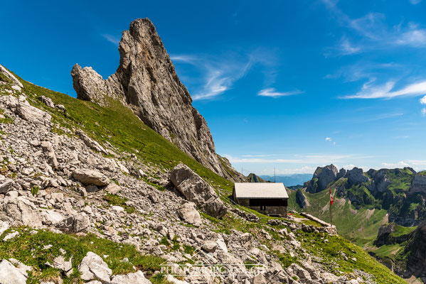 Wagenlücke mit Wagenlücke-Hütte - Alpstein 2017