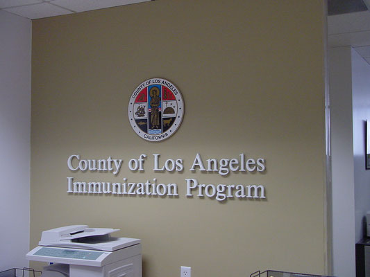 County of LA Lobby Signs by Landmark Signs Inc