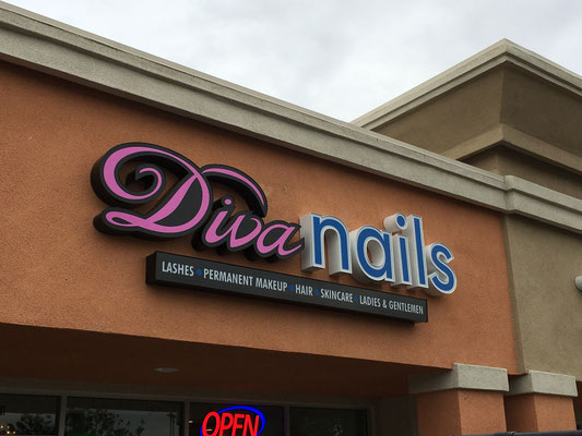 Diva Nails Channel Letter Sign by Landmark Signs Inc. 