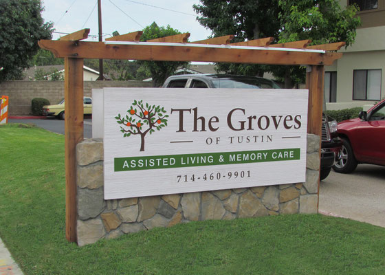 The Groves in Tustin Monument Sign by Landmark Signs Inc.
